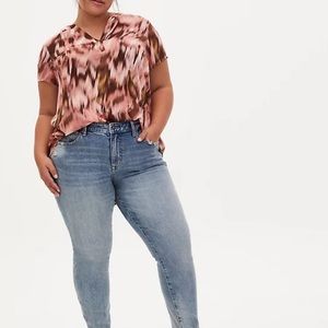 Georgette Multi Print Split Neck Blouse